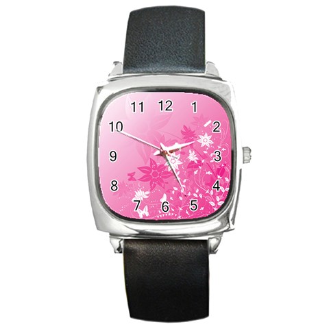 Valentines Flowers Square Metal Watch from UrbanLoad.com Front