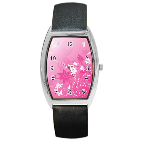 Valentines Flowers Barrel Style Metal Watch from UrbanLoad.com Front