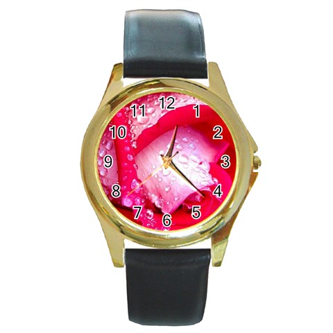 Valentines Day Round Gold Metal Watch from UrbanLoad.com Front