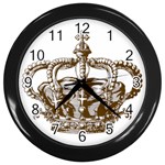 Crown001_brown Wall Clock (Black)
