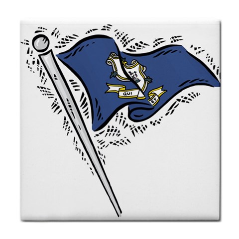 State Flag Connecticut Tile Coaster from UrbanLoad.com Front