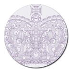 Crown008_purple Round Mousepad