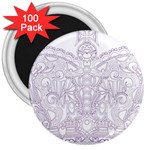 Crown008_purple 3  Magnet (100 pack)