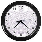 Crown008_purple Wall Clock (Black)