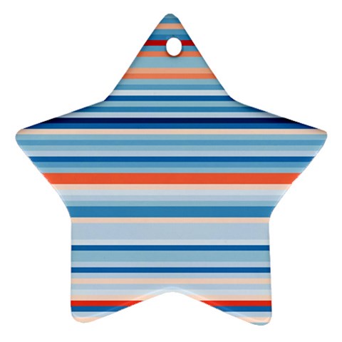 Blue And Coral Stripe 2 Ornament (Star) from UrbanLoad.com Front