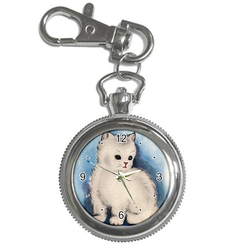 White Kitten Key Chain Watch from UrbanLoad.com Front