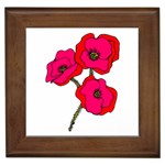 Three Red Poppies Framed Tile