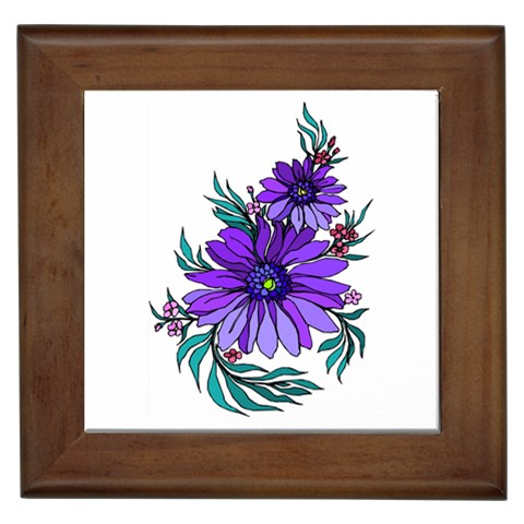 Blue Corn Flower Framed Tile from UrbanLoad.com Front