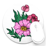 Three Pretty Flowers Round Mousepad