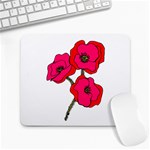 Three Red Poppies Large Mousepad