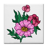 Three Pretty Flowers Tile Coaster