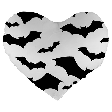 Deathrock Bats Large 19  Premium Flano Heart Shape Cushion from UrbanLoad.com Front
