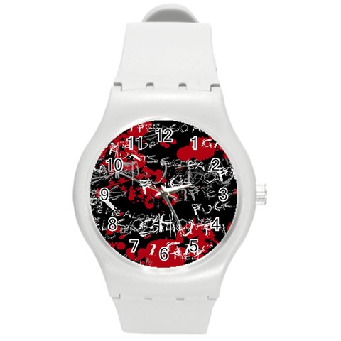 Emo Graffiti Round Plastic Sport Watch (M) from UrbanLoad.com Front