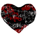 Emo Graffiti Large 19  Premium Heart Shape Cushion