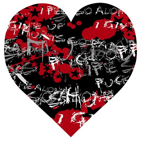 Emo Graffiti Wooden Puzzle Heart from UrbanLoad.com Front