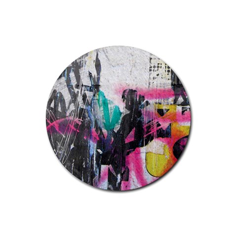 Graffiti Grunge Rubber Round Coaster (4 pack) from UrbanLoad.com Front