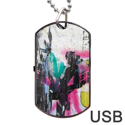 Graffiti Grunge Dog Tag USB Flash (Two Sides) from UrbanLoad.com Front