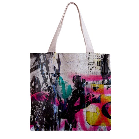 Graffiti Grunge Zipper Grocery Tote Bag from UrbanLoad.com Front
