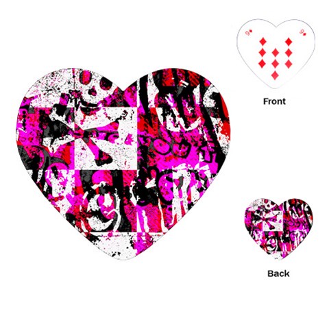 Pink Checker Graffiti Playing Cards Single Design (Heart) from UrbanLoad.com Front