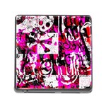 Pink Checker Graffiti Memory Card Reader (Square 5 Slot)