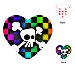 Checker Rainbow Skull Playing Cards Single Design (Heart)