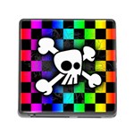 Checker Rainbow Skull Memory Card Reader (Square 5 Slot)