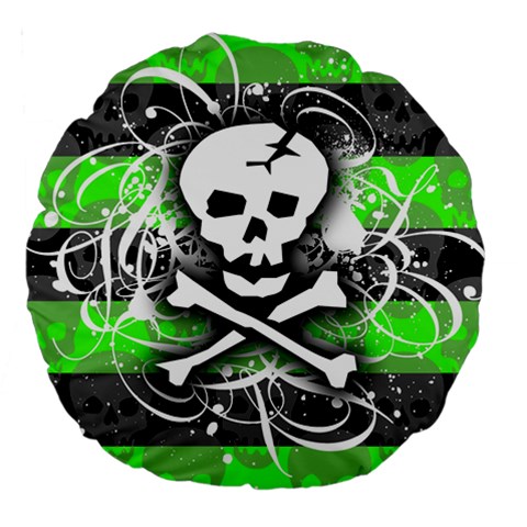 Deathrock Skull Large 18  Premium Round Cushion  from UrbanLoad.com Back