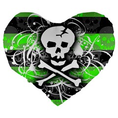 Deathrock Skull Large 19  Premium Heart Shape Cushion from UrbanLoad.com Back