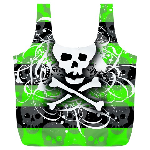 Deathrock Skull Full Print Recycle Bag (XL) from UrbanLoad.com Front