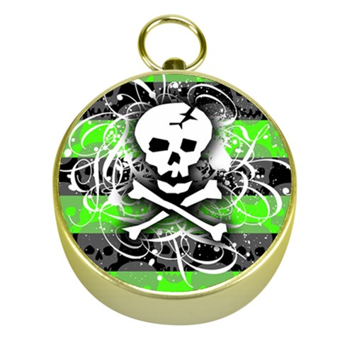 Deathrock Skull Gold Compass from UrbanLoad.com Front