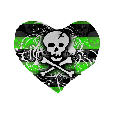 Deathrock Skull Standard 16  Premium Flano Heart Shape Cushion  from UrbanLoad.com Front