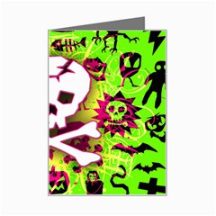 Deathrock Skull & Crossbones Mini Greeting Card from UrbanLoad.com Left