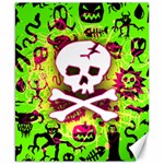 Deathrock Skull & Crossbones Canvas 8  x 10 