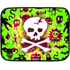 Deathrock Skull & Crossbones Double Sided Fleece Blanket (Mini) from UrbanLoad.com 35 x27  Blanket Back