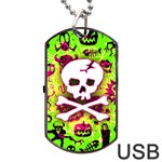 Deathrock Skull & Crossbones Dog Tag USB Flash (One Side)