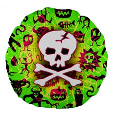 Deathrock Skull & Crossbones Large 18  Premium Round Cushion  from UrbanLoad.com Front