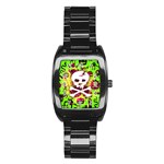 Deathrock Skull & Crossbones Stainless Steel Barrel Watch