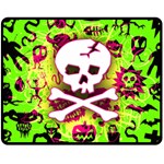 Deathrock Skull & Crossbones Double Sided Fleece Blanket (Medium)