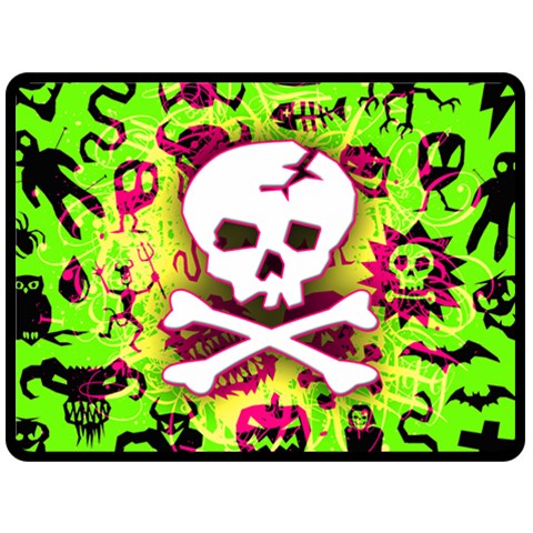 Deathrock Skull & Crossbones Double Sided Fleece Blanket (Large) from UrbanLoad.com 80 x60  Blanket Front