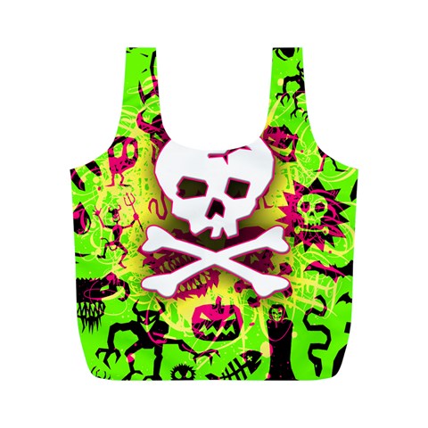 Deathrock Skull & Crossbones Full Print Recycle Bag (M) from UrbanLoad.com Front