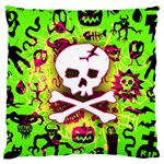 Deathrock Skull & Crossbones Large Flano Cushion Case (One Side)