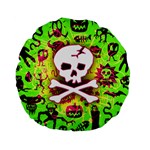 Deathrock Skull & Crossbones Standard 15  Premium Flano Round Cushion 