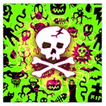 Deathrock Skull & Crossbones Large Satin Scarf (Square)