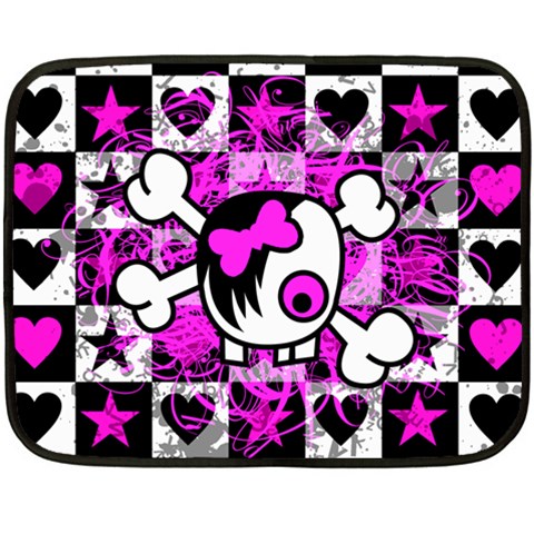Emo Scene Girl Skull Double Sided Fleece Blanket (Mini) from UrbanLoad.com 35 x27  Blanket Front