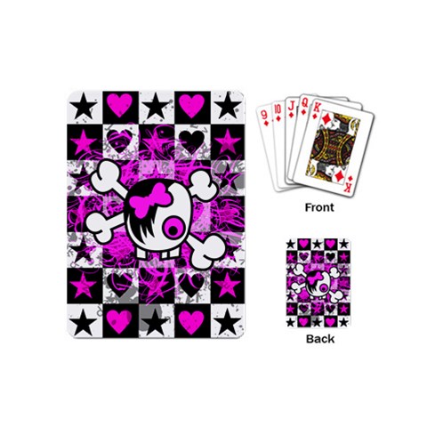 Emo Scene Girl Skull Playing Cards Single Design (Mini) from UrbanLoad.com Back