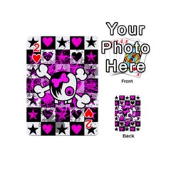 Emo Scene Girl Skull Playing Cards 54 Designs (Mini) from UrbanLoad.com Front - Heart2