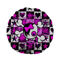 Emo Scene Girl Skull Standard 15  Premium Round Cushion  from UrbanLoad.com Front