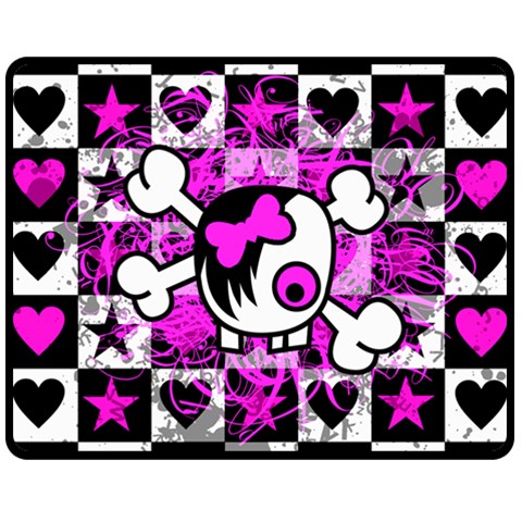 Emo Scene Girl Skull Double Sided Fleece Blanket (Medium) from UrbanLoad.com 58.8 x47.4  Blanket Back