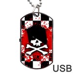 Emo Skull Dog Tag USB Flash (One Side)