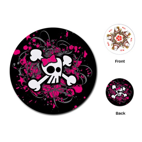 Girly Skull & Crossbones Playing Cards Single Design (Round) from UrbanLoad.com Front